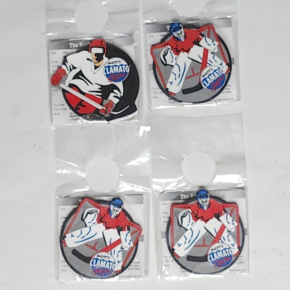 MOTT'S CLAMATO CAESAR Coater Lot of 4 Bar Mat NHL Goalie Hockey Player
